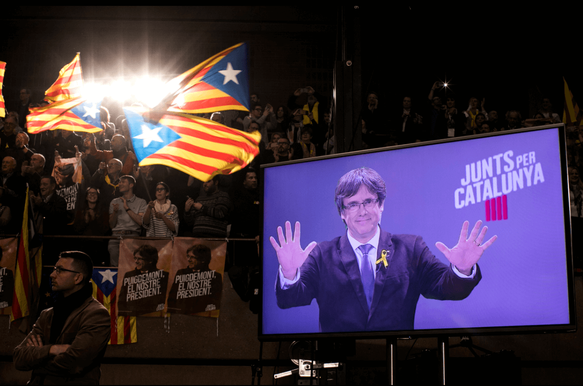 Imágenes de Carles Puigdemont durante la campana