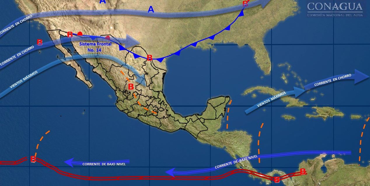Frente frío 14 provocará temperaturas menores a 5 grados en México