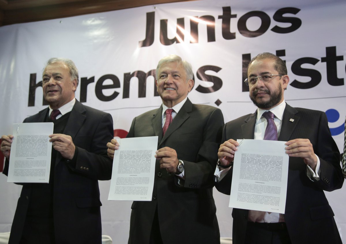 Morena, PT Y PES firman alianza para el 2018