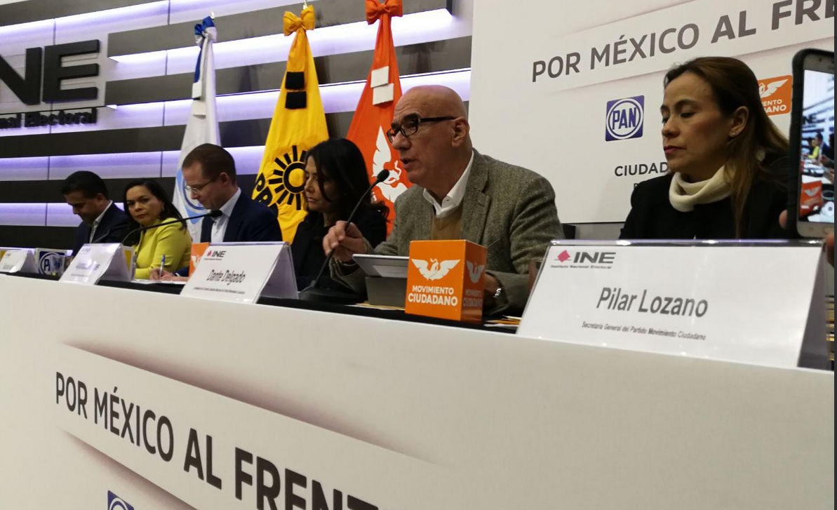 PAN PRD MC registran INE coalición México al Frente