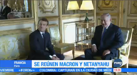 Reúnen Macron y Netanyahu en Francia