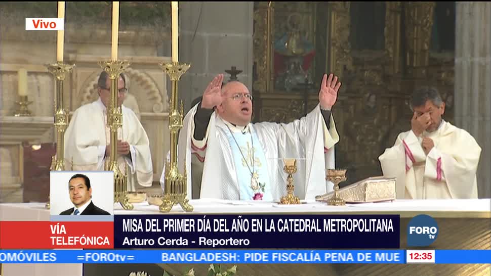 Realizan misa del primer día del año en la Catedral Metropolitana