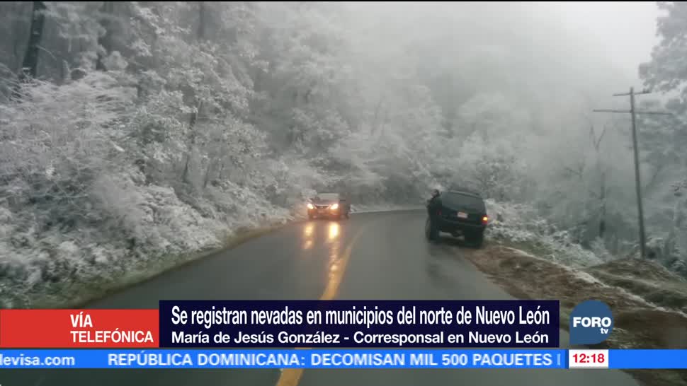 Hay nevadas en municipios del norte de Nuevo León