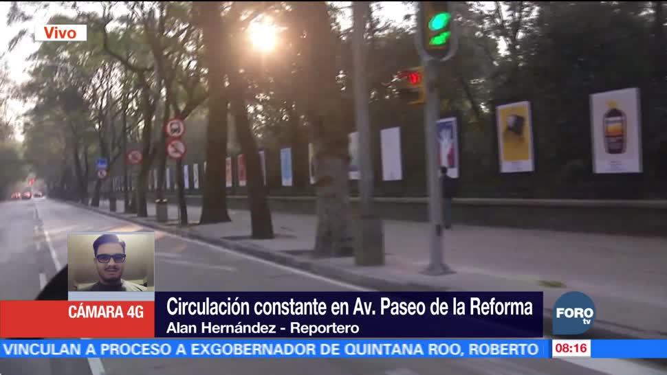 Reportan circulación constante sobre Paseo de la Reforma