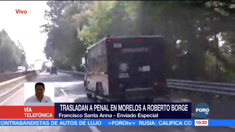 Cruza Tres Marías vehículo que transporta a Roberto Borge