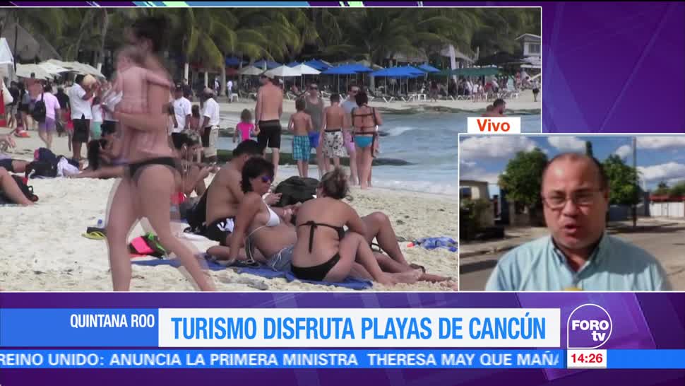Turismo disfruta de playas de Cancún, Quintana Roo