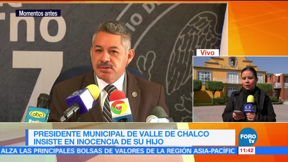 Presidente municipal de Valle de Chalco insiste en inocencia de su hijo
