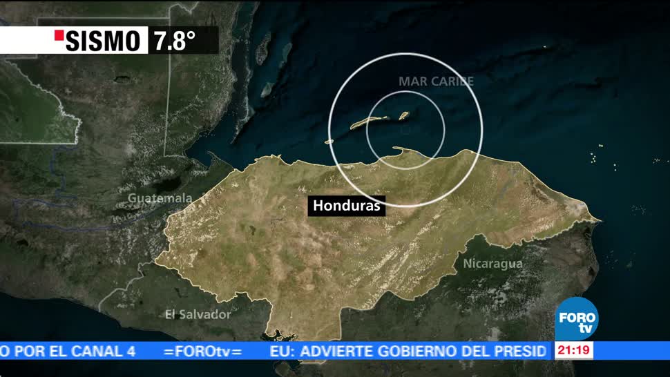 Sismo de magnitud 7.8 sacude Honduras