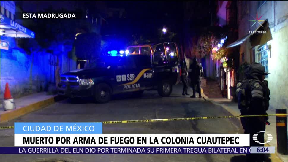 Hombre muere por arma de fuego en la colonia Cuautepec