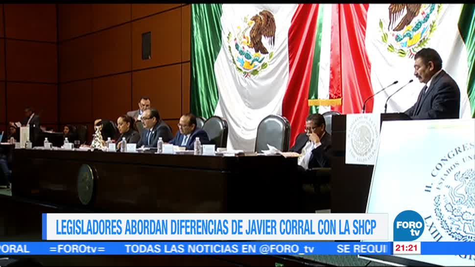 Legisladores abordan diferencias de Javier Corral con la SHCP