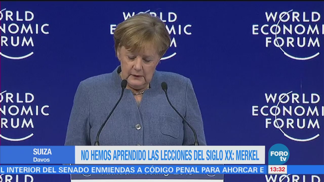 Angela Merkel y Emmanuel Macron participan en el Foro Económico Mundial