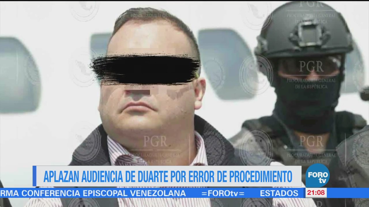 Aplazan audiencia de Javier Duarte por error de la PGR