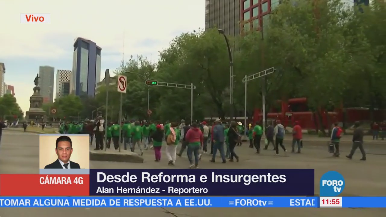 Avanzan manifestantes sobre Paseo de la Reforma