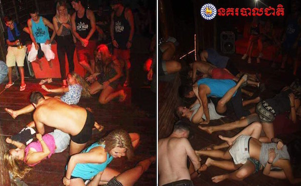 Turistas arrestados por 'bailar de forma pornográfica" en Camboya.