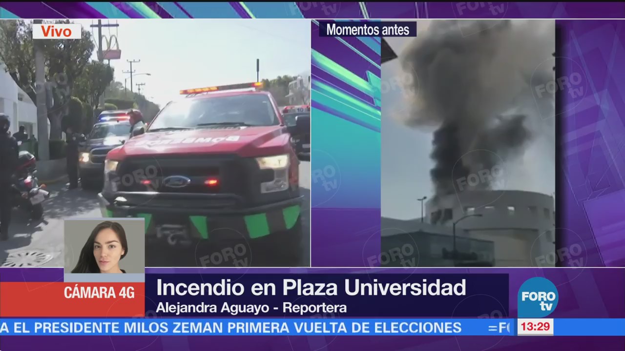 Bomberos Trabajan Controlar Incendio Plaza Universidad