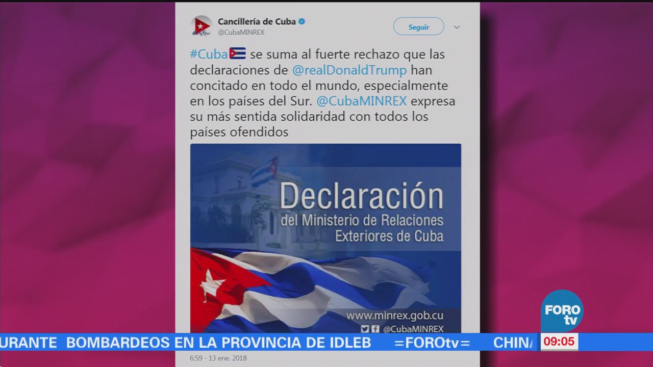 Cuba Rechaza Comentarios Racistas Donald Trump