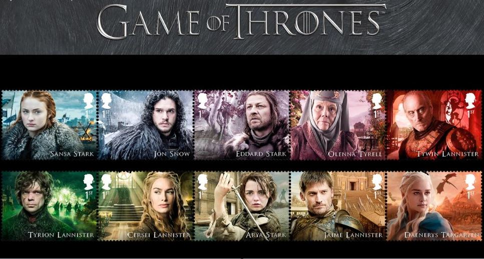 El servicio postal del Reino Unido venderá sellos de 'Game of Thrones'