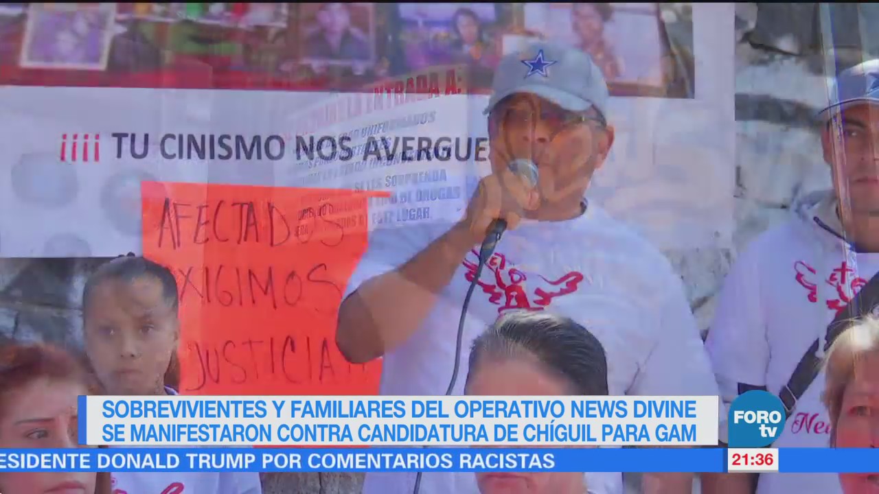 Familiares y sobrevivientes del News Divine protestan contra candidatura de Chíguil