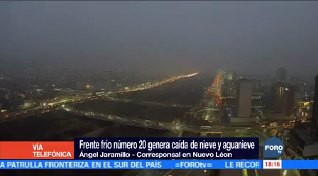 Registra Caída Nieve Nuevo León Frente Frío Número 20