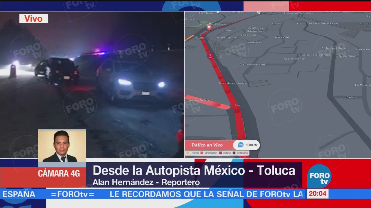Granizada en la autopista México-Toluca