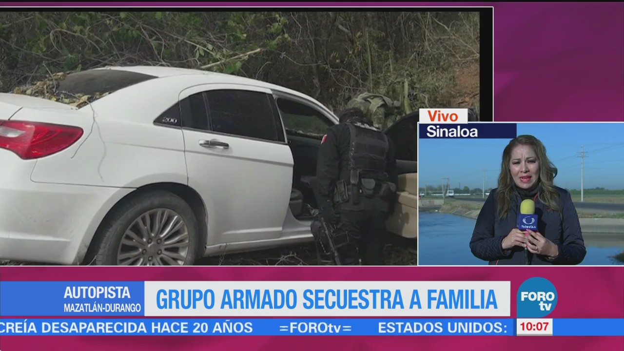 Grupo armado secuestra a una familia sobre la autopista Mazatlán-Durango