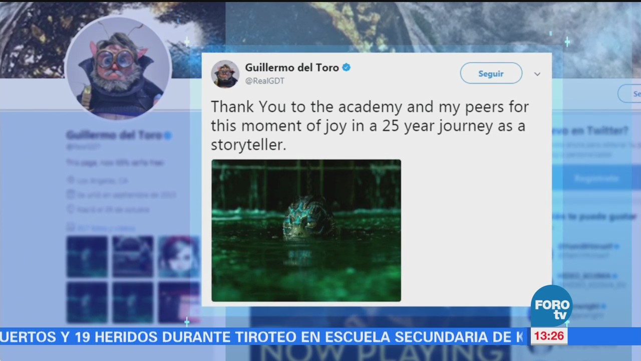 Guillermo del Toro agradece nominaciones al Oscar por "La forma del agua"