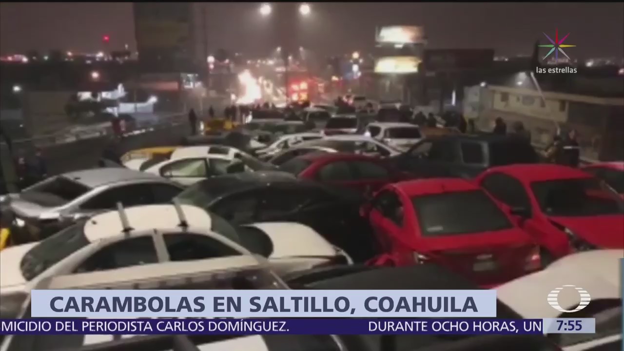 Hielo y falta de precaución provocan choques en Saltillo, Coahuila
