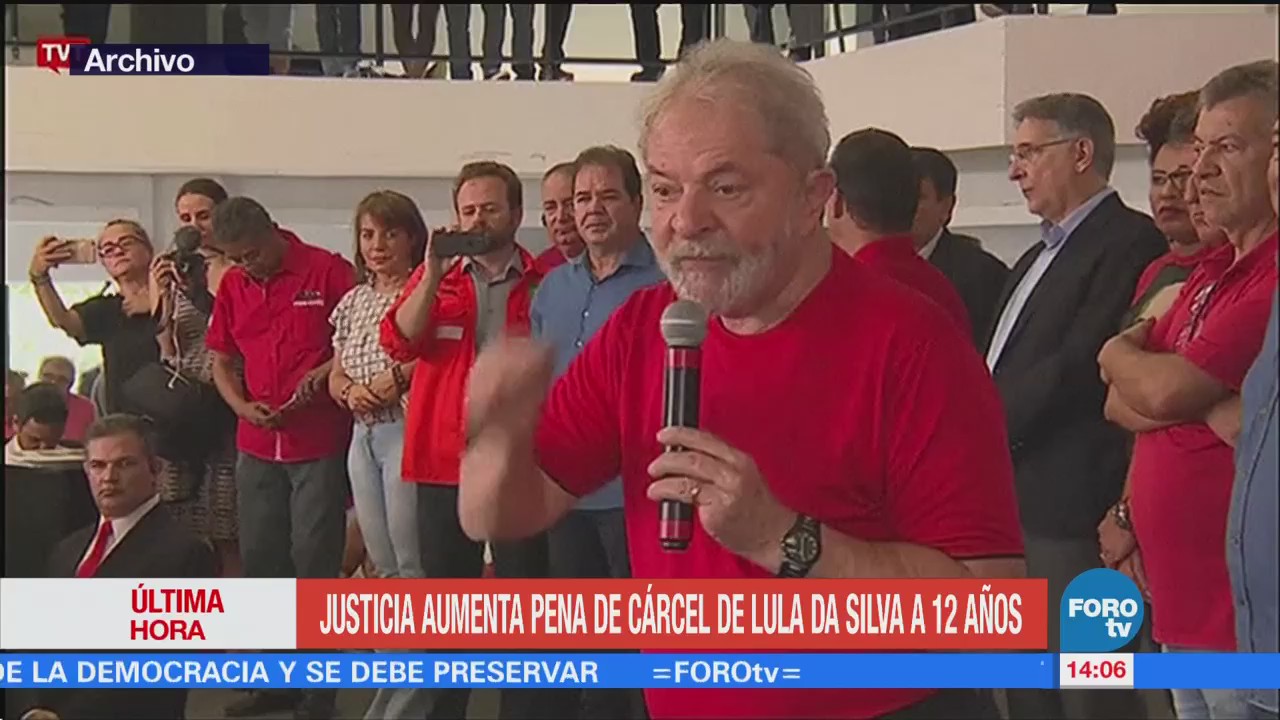 Justicia brasileña aumenta pena de cárcel de expresidente Lula a 12 años