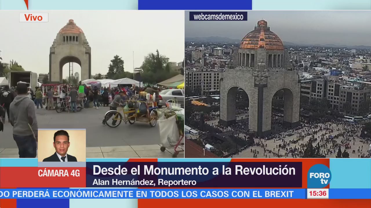Manifestación de campesinos afecta tránsito en inmediaciones del Monumento a la Revolución