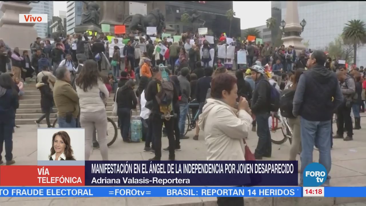 Manifestación Ángel Independencia Joven Desaparecido