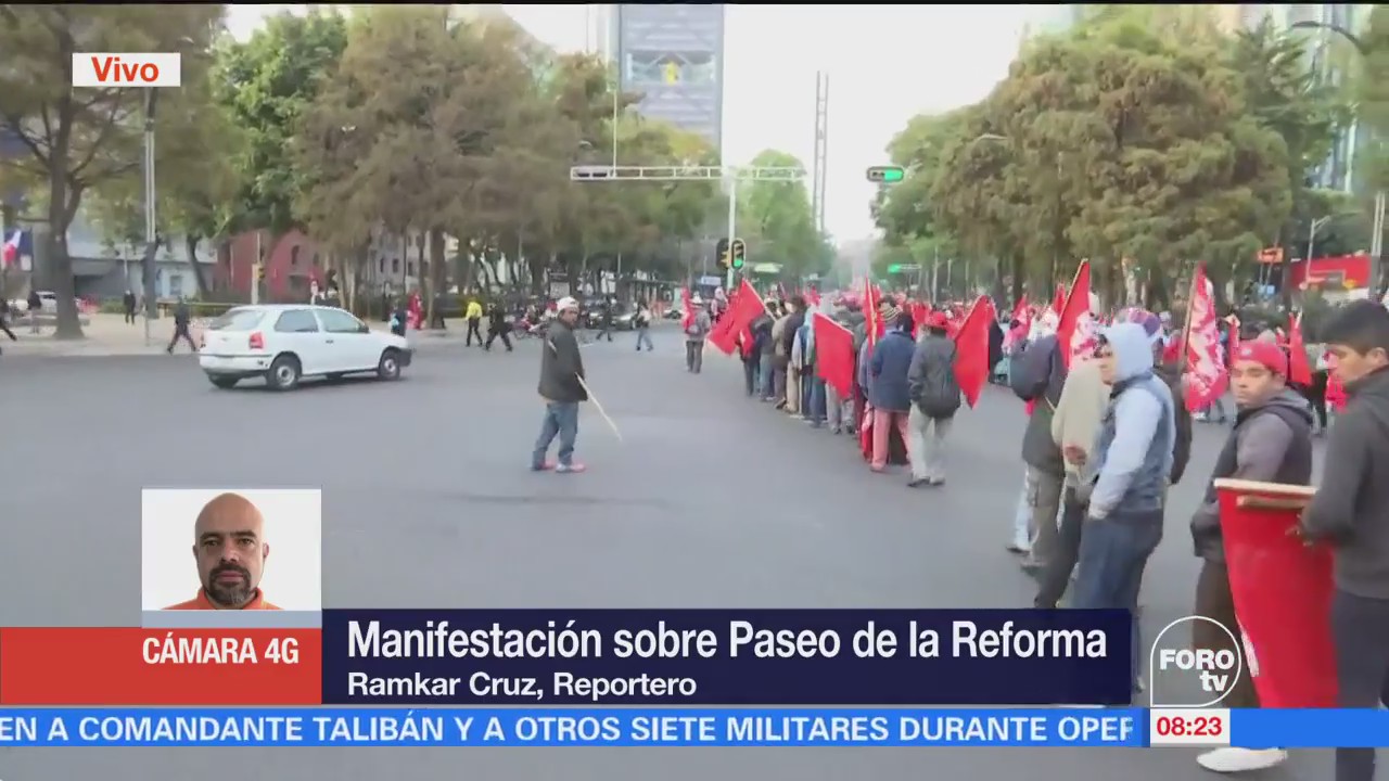 Manifestación sobre Paseo de la Reforma