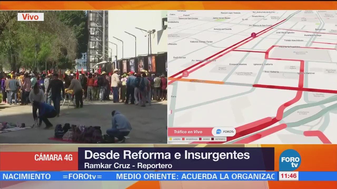 Manifestantes complican tránsito sobre Reforma e Insurgentes