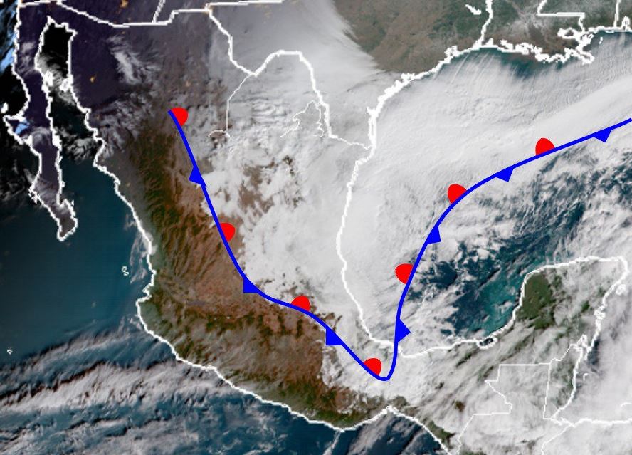 Frente frío 23 mantiene bajas temperaturas en México; sigue potencial de nevadas. (SMN)