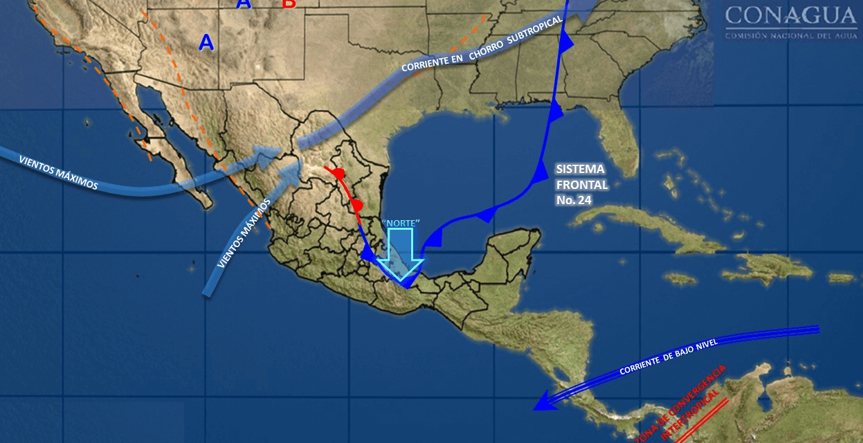 Frío intenso en 21 entidades; tormentas en Veracruz, Oaxaca, Chiapas y Tabasco