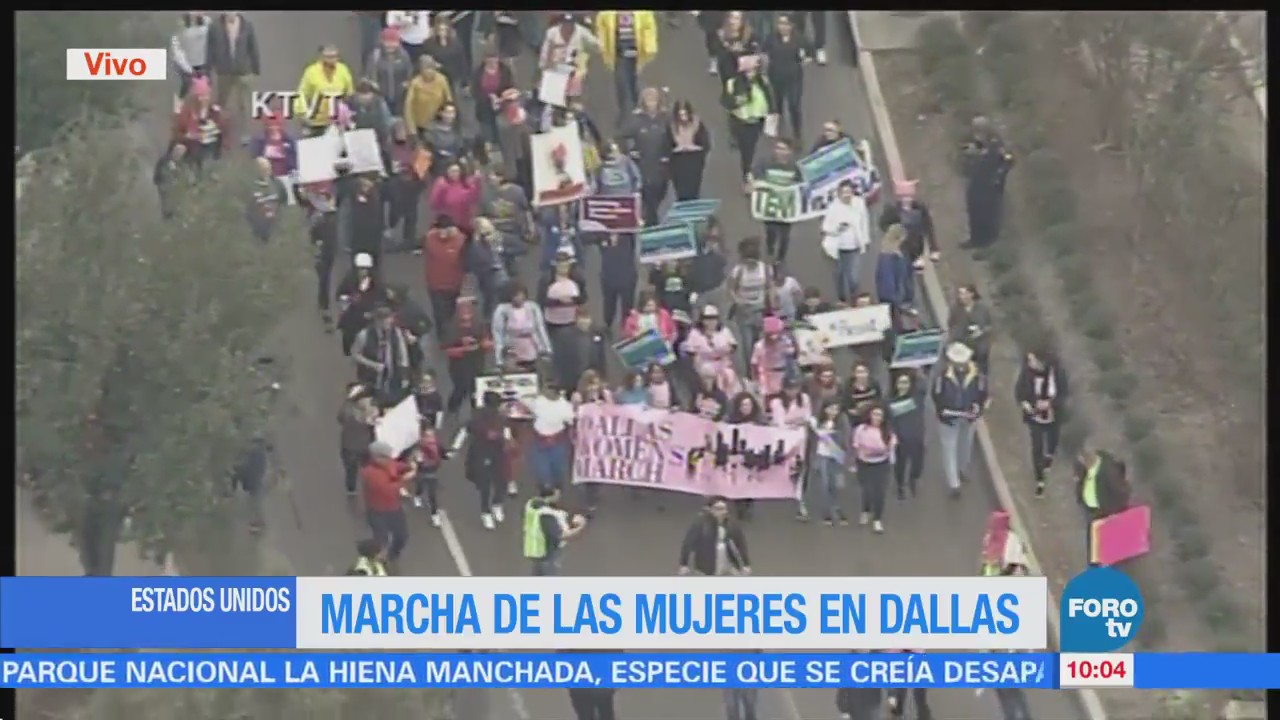 Marchan mujeres en Dallas contra el gobierno de Trump
