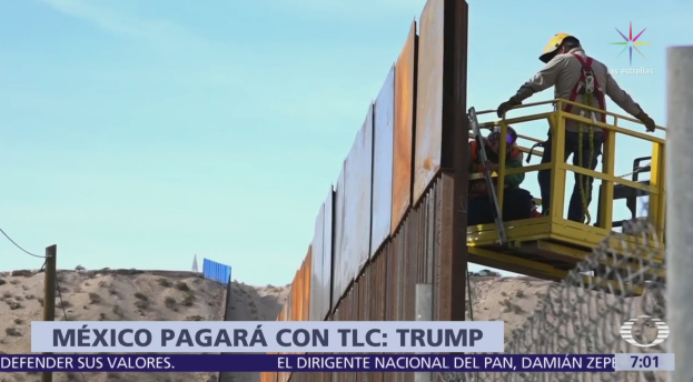 Trump dice que México pagará el muro fronterizo a través del TLCAN