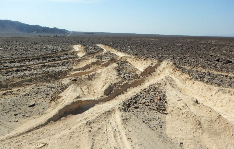 Un camión daña las antiguas líneas de Nazca en Perú