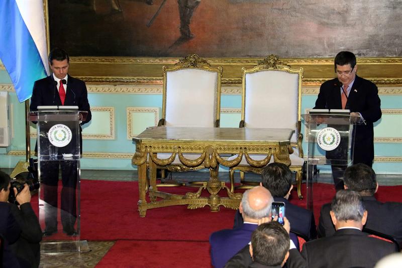 Peña Nieto y Cartes acuerdan avanzar en el fortalecimiento de la región