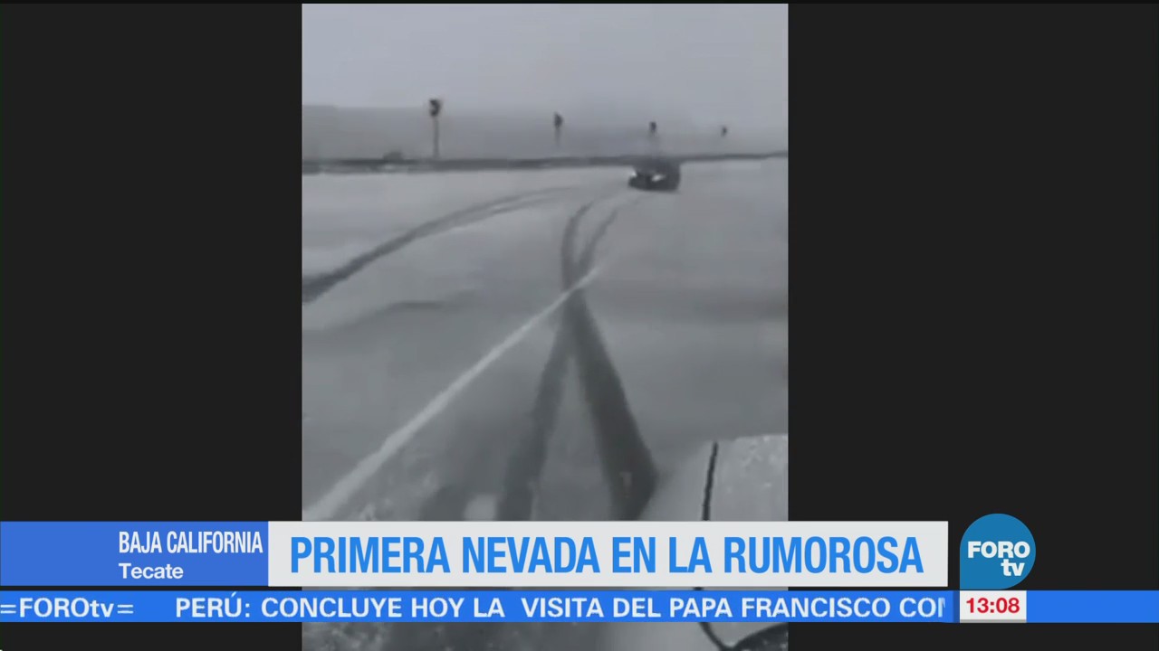 Primera nevada en La Rumorosa en Baja California