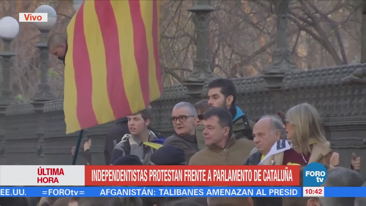 Protestas ante el Parlamento catalán