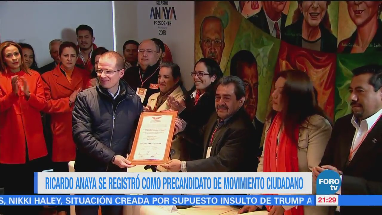 Ricardo Anaya se registra como precandidato de Movimiento Ciudadano