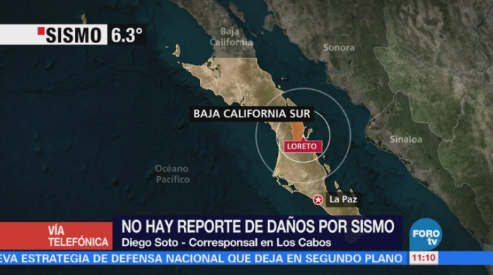Saldo blanco tras sismo de 6.3 en Baja California Sur