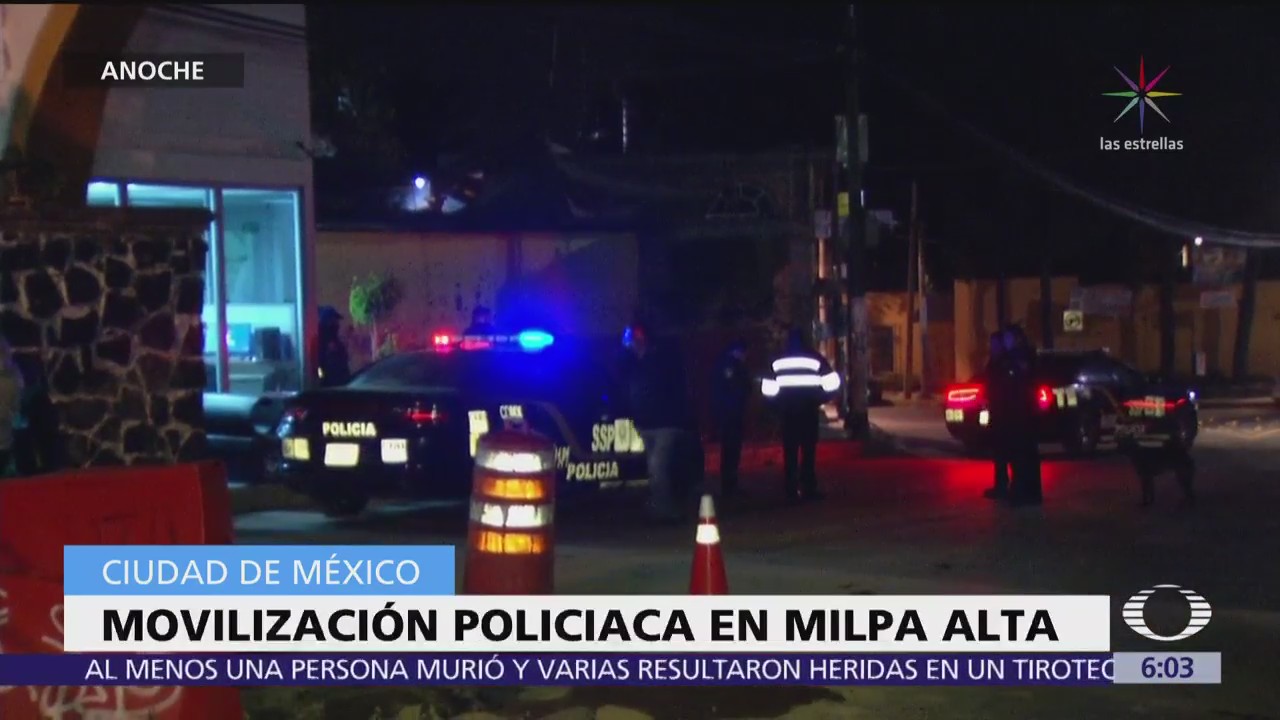 Se registra movilización policíaca en Milpa Alta