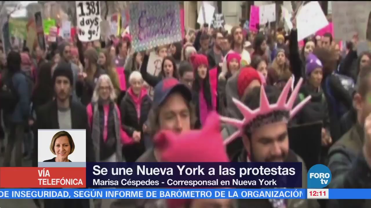 Se une Nueva York a las protestas contra Trump