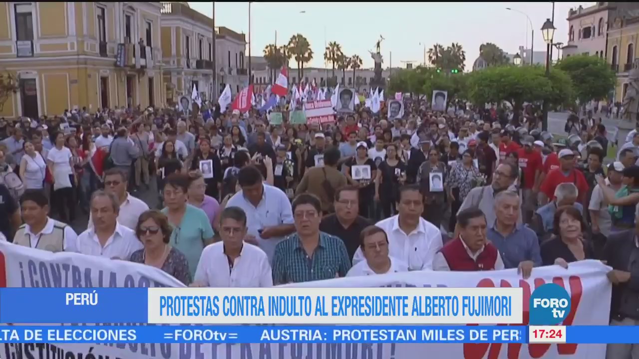 Siguen protestas contra indulto a Fujimori