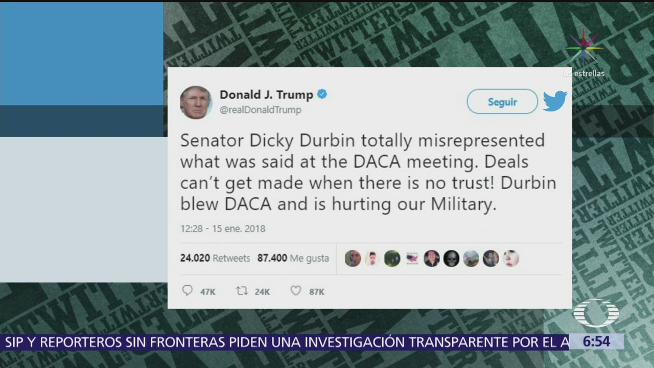 Trump se lanza contra el senador demócrata Dick Durbin