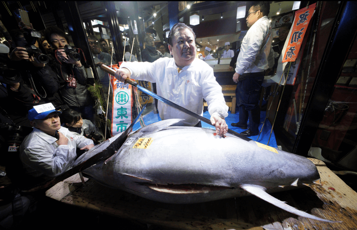 Venden un atún rojo por 323 mil 300 dólares en Japón