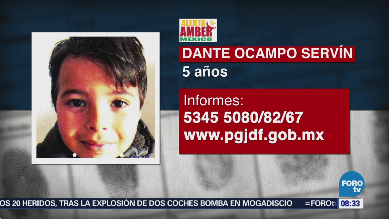 Activan Alerta Amber Desaparición Dante Ocampo Servín
