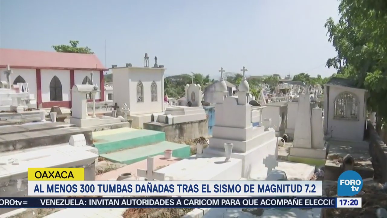 Al menos 300 tumbas dañadas tras sismo en Oaxaca