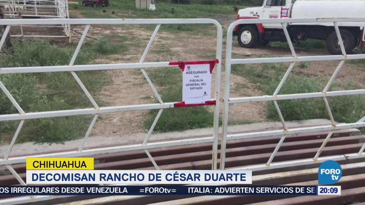 Aseguran rancho de 30 mil hectáreas al exgobernador César Duarte